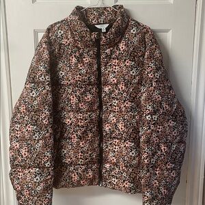 Time and Tru floral puffer plus size jacket women’s size 2X